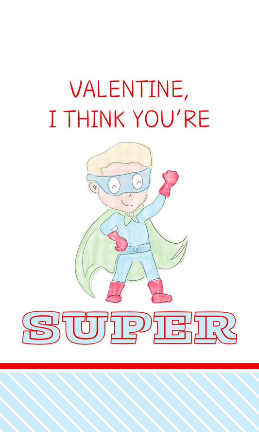 Superhero Valentines Gift Tag