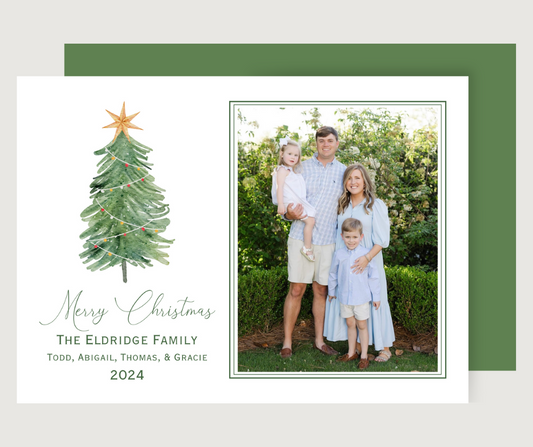 Watercolor Christmas Tree Card