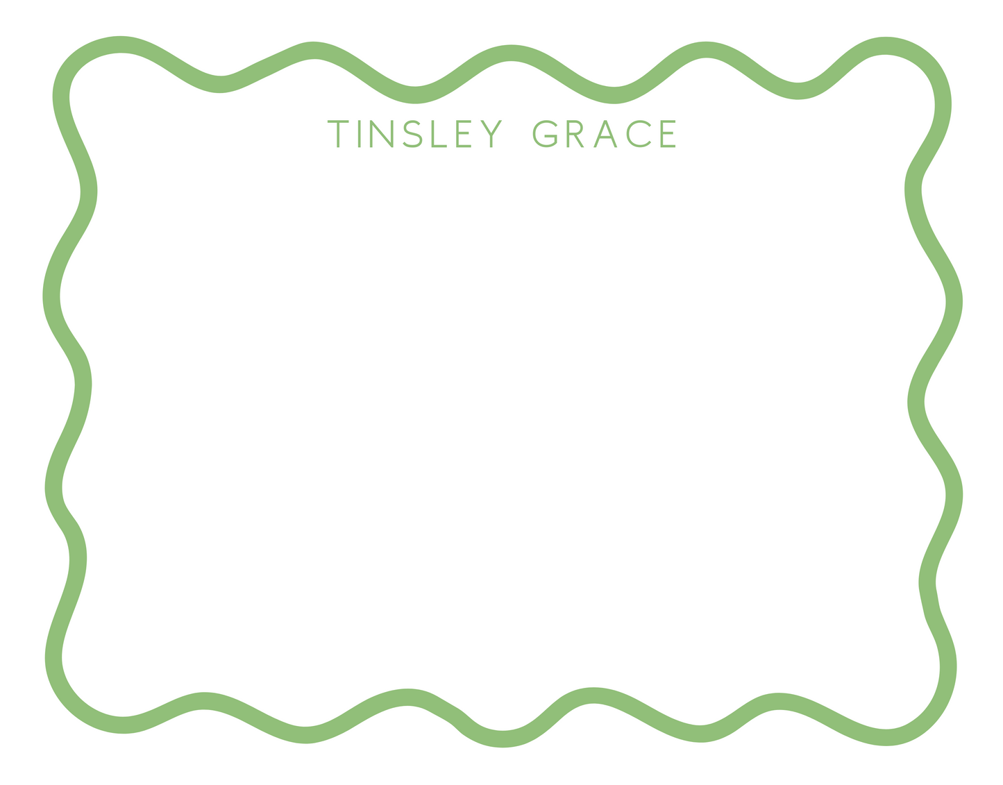 Wavy Border Stationery Set Green